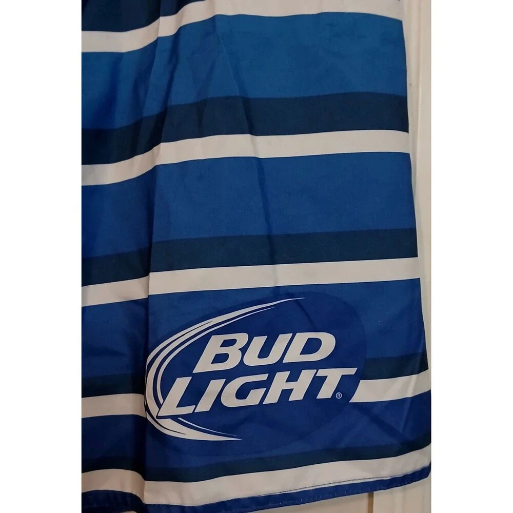 Bud Light Beer Board Shorts Mens 38 Blue Striped Swim Trunks Licensed